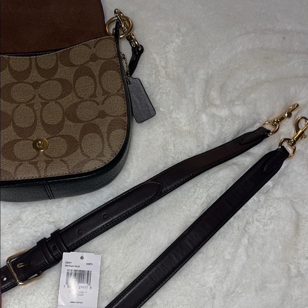 COACH Kleo 17- Rust suede w/ Brown signature print, convertible Bag - Picture 8 of 8